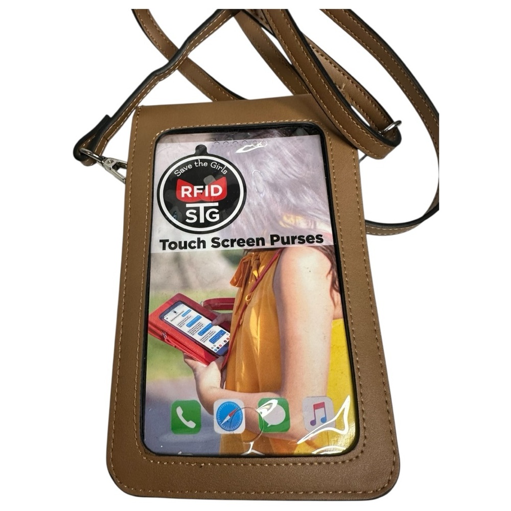 Save the Girls Tan Touchscreen Phone RFID Crossbody Purse - Picture 6 of 8